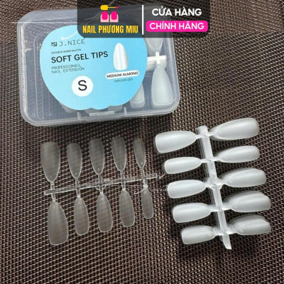 Hộp 100 Móng Úp Nhám Trong JNICE Đủ Form Bầu Nhọn Thang Làm Nailbox Tiện Lợi Size S, M Theo Vỉ 10 Móng Nữ Women dụng cụ nail box