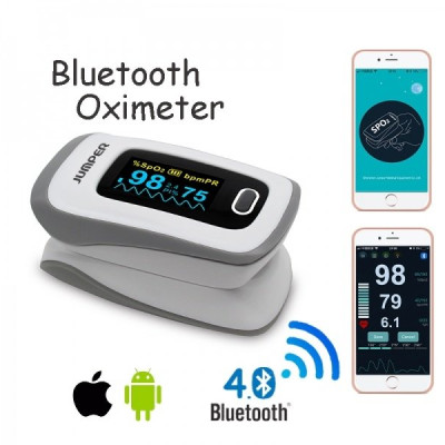 MÁY ĐO NỒNG ĐỘ OXY BÃO HÒA TRONG MÁU SPO2, PR, PI JUMPER JPD-500F Kết nối bluletooth với điện  thoại, màn hình OLED  ( FDA hoa kỳ chứng nhận ) 
