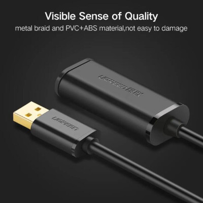Ugreen UG10326US121TK 30M màu Đen Cáp tín hiệu nối dài USB 2.0 có chip khuếch đại cao cấp - HÀNG CHÍNH HÃNG