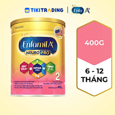 Sữa bột Enfamil A+ NeuroPro 2 với 2’-FL HMO cho trẻ từ 6 –12  tháng tuổi– 400g