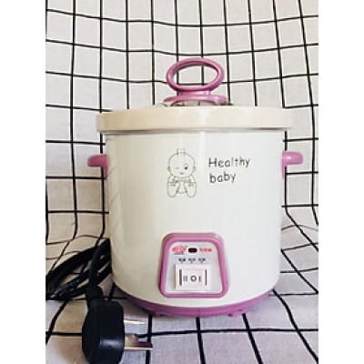 Nồi Chưng, Tiềm Yến, Nấu Cháo, Soup, hầm chậm... bằng điện 0,7Lít GX 07A (nắp kính hồng)- Hàng nhập khẩu