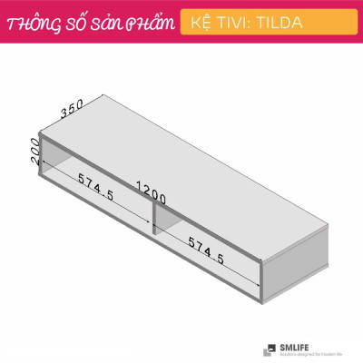 Kệ tivi treo tường hiện đại cho phòng khách SMLIFE Tilda