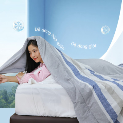 [CHĂN HÈ MÁT LẠNH] Mền lạnh I Cool Advance NIN House NM8035 160x210cm | Chăn chần bông Ice Silk lạnh như tencel, Chăn điều hoà nhiều độ