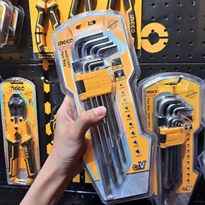 BỘ 9 CHÌA LỤC GIÁC ĐẦU BẰNG 1.5-10MM INGCO HHK11092 - HÀNG CHÍNH HÃNG
