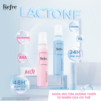 Xịt khử mùi, khóa mùi tỏa hương thơm tự nhiên cơ thể Refre Lactone Whitening 30ml
