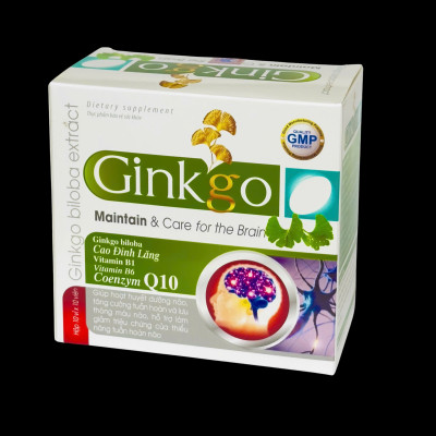 Viên uống bổ não Ginkgo Biloba tăng cường trí nhớ, giảm đau đầu, tăng lưu thông máu não - Hộp 100 viên