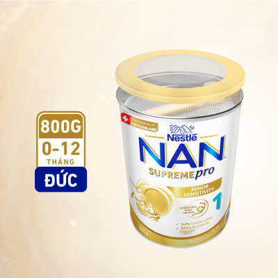 Sữa bột Nestlé NAN SUPREMEPRO 1 800g nhập khẩu Đức với 5HMO & đạm Gentle Optipro ( Dành cho trẻ từ 0 - 12 tháng tuổi)