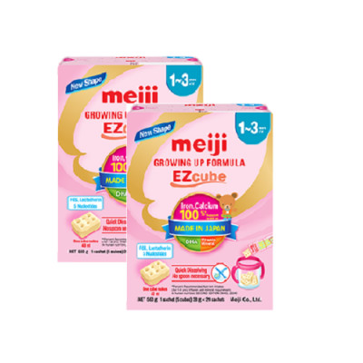 Combo 2 Hộp Sản Phẩm Dinh Dưỡng Công Thức Meiji Growing Up Formula EZcube - Nhập khẩu chính hãng (560g)