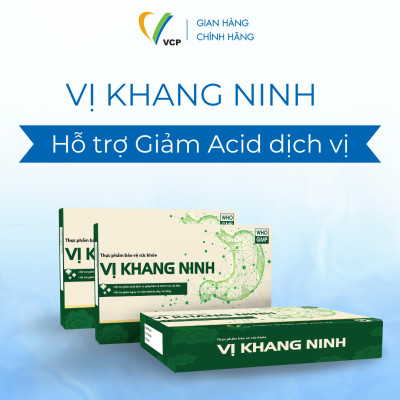 TPBVSK Viên Uống Dạ Dày Vị Khang Ninh - Hỗ trợ giảm acid dịch vị, giúp bảo vệ niêm mạc dạ dày - Hỗ trợ giảm nguy cơ viêm loét dạ dày tá tràng - Hộp 30 viên