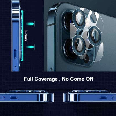 Bộ miếng dán kính cường lực bảo vệ Camera iPhone 12 Pro Max hiệu Wiwu Guard Lens Ring mang  lại khả năng chụp hình sắc nét full HD (độ cứng 9H, chống trầy, chống chụi & vân tay, bảo vệ toàn diện) - hàng nhập khẩu