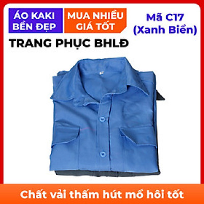Áo bảo hộ lao động, chất liệu thoáng mát, bền đẹp - Mã C17 (BIỂN)