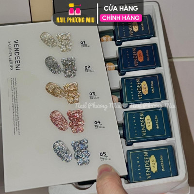 Sơn Nhũ Flash Lẻ Màu Vàng Bạc Siêu Sáng Vendeeni 15ml, Chất Đậm Mướt, Dễ Kéo, Lên Màu Chuẩn, Làm Nail Chuyên Nghiệp Nữ Sơn Gel