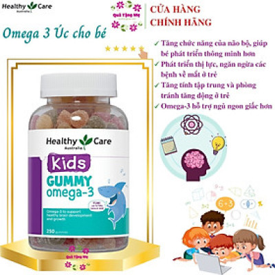 Omega 3 cho bé Healthy Care Kids Gummy Hỗ trợ phát triển trí tuệ toàn diện, tăng cường thị lực, Giúp bé học tập và ghi nhớ tốt hơn (dạng kẹo)- QuaTangMe Extaste