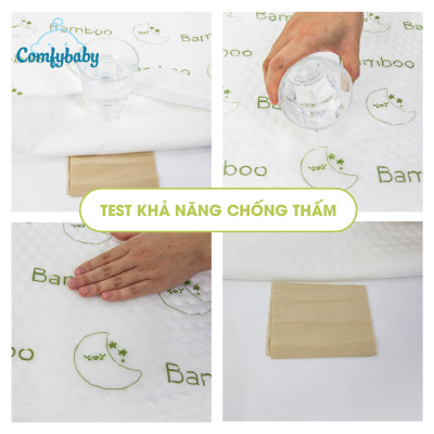 Tấm lót chống thấm thay tã cho bé 4 lớp 100% Sợi Tre Bamboo / Organic cotton (Cotton hữu cơ) thoáng khí, chống thấm nước Comfybaby