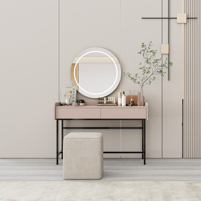 [Happy Home Furniture] LAVIA, Bàn trang điểm 2 ngăn kéo - chân sắt, 120cm x 45cm x 80cm ( DxRxC), BAN_086