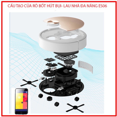 Robot Hút Bụi Lau Nhà, hệ thống cảm biến hiện đại, chế độ hút mạnh mẽ, thông minh điều khiển qua APP điện thoại Tự Động Hàng Nhập Khẩu