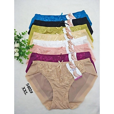 Set 10 quần lót ko viền có ren trước size fom to xxl (MS5402)