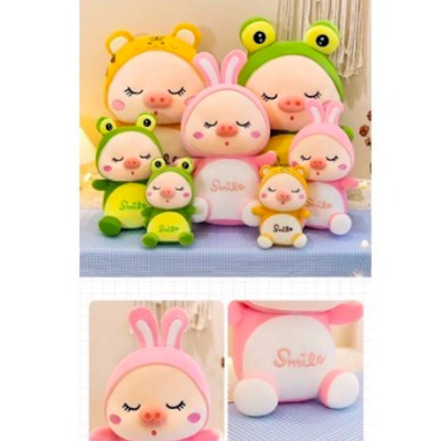 Thú nhồi bông heo Smile - Size từ 45cm đến 65cm - Quà tặng heo Smile nhồi bông dễ thương - Gối ôm mềm mịn cho bé