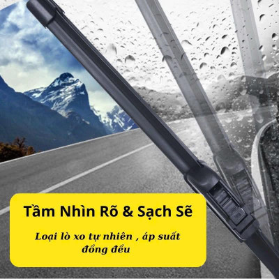 Cần Gạt Mưa Ô Tô Bosch Loại Cao Cấp Linh Chi Bedding- Lưỡi Silicone Loại Thân Mềm Không Xương