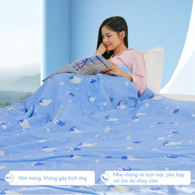 [CHĂN HÈ MÁT LẠNH] Mền lạnh I Cool Advance NIN House NM8027 160x210cm |Chăn mền Ice silk cao cấp, Chăn điều hoà nhiều độ