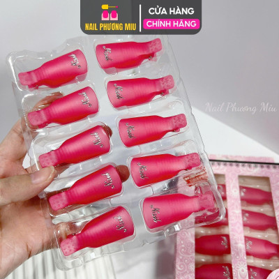 Kẹp Ủ Tay Phá Gel Silicon Dẻo Làm Nail, Set 10 Cái Tiện Lợi, Không Khí Không Lọt, Tháo Gel Nhanh Chóng, Bảo Vệ Móng
