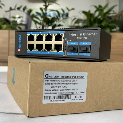 Switch poe công nghiệp Gnetcom G-IES7108GE-2SFP Hàng Chính Hãng