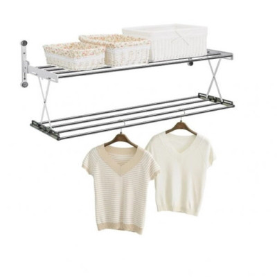 Giá treo và để đồ 2 tầng Inox gấp gọn Wellex RH2060 Hàn Quốc Hàng Chính Hãng