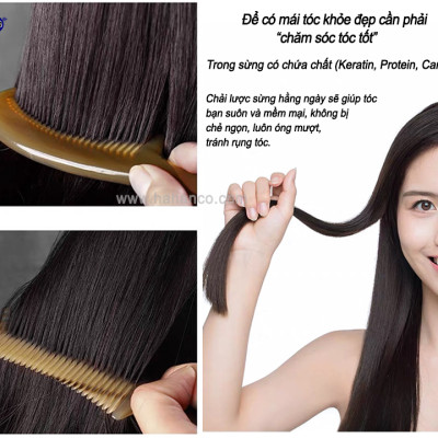 Lược sừng đuôi Cá Koi bé nhỏ (Size: S - 13cm) COH107 - Lược xuất Nhật - Chăm sóc tóc