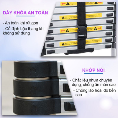 Thang nhôm rút chữ A, Hàng chính hãng NIKITA - An toàn, tiện dụng, đa năng