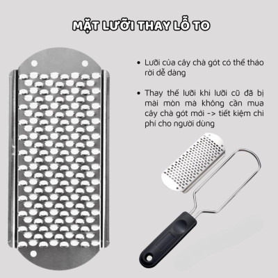 Cây Chà Gót Chân Inox Lưỡi Nổi To Nhỏ Loại Tốt Dài 27cm, Loại Bỏ Tế Bào Cũ, Tay Cầm Nhựa Cứng Bền, Làm Sạch Gót Chân Hiệu Quả, Phụ Kiện Làm Nail