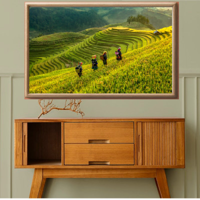 Tranh Treo Tường Phong Cảnh VIỆT NAM, TRANH SAPA- MÙ CANG CHÃI, Tranh canvas thiên nhiên, có khung kèm, treo phòng khách, phòng ăn, PVP-PC01