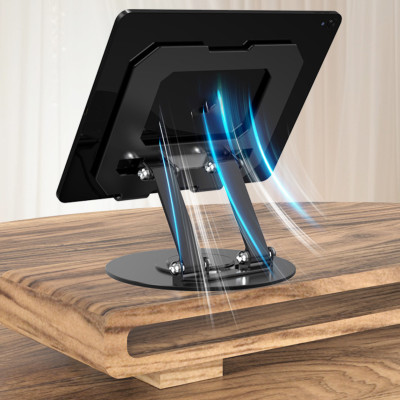 Kệ đỡ giá đỡ đế tản nhiệt cho máy tính bảng hợp kim nhôm gấp gọn xoay 360 độ nhiều nấc độ cao K1 - Hàng chính hãng