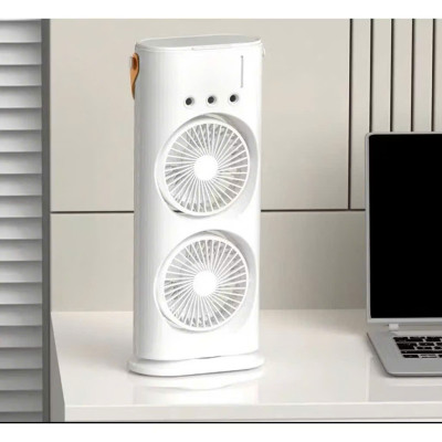 Quạt Điều Hoà 2 Cánh Gió Tạo Độ Ẩm, Phun Sương Làm Mát, Tích Điện 4000mAh, Đèn Ngủ Đa Sắc - HÀNG CHÍNH HÃNG MINIIN