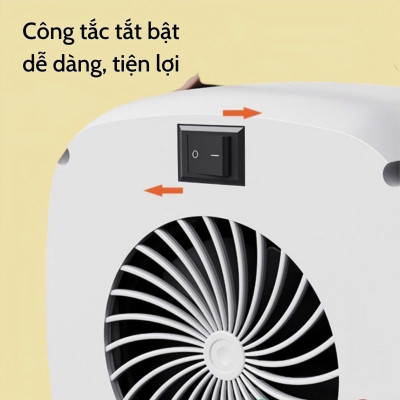 Quạt sưởi mini H358, máy sưởi mini để bàn thiết kế nhỏ gọn tiện lợi, không mùi nhựa, công suất 350-500W, hàng chính hãng, BH 12 tháng