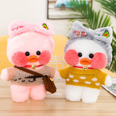 Gấu bông vịt má hồng Lalafanfan siêu cute full phụ kiện siêu hot (30cm) vải lông mềm mịn êm ái, an toàn cho trẻ