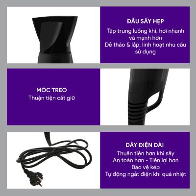 Máy sấy tóc Bluestone HDB-1846 , Công Suất 2100W , Hàng chính hãng