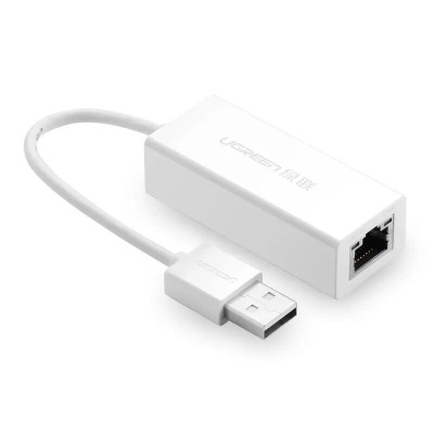 Ugreen UG20253CR110TK 10CM màu Trắng Cáp chuyển đổi USB 2.0 sang cổng LAN RJ45 tốc độ 100Mbps vỏ nhựa - HÀNG CHÍNH HÃNG