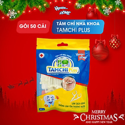 Tăm chỉ nha khoa TAMCHI Plus sợi chỉ kép gói 50 cái lành tính không gây hại men răng