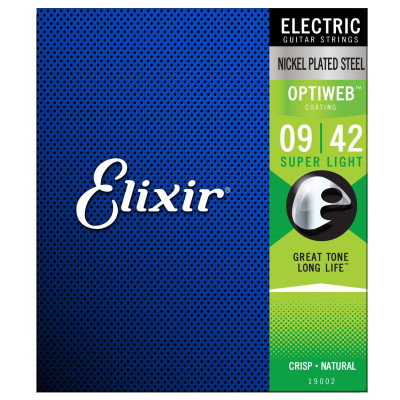Elixir 19002, 19052 - Bộ Dây Đàn Guitar Điện - Chính Hãng (Electric Strings Phủ Lớp Optiweb) - Kèm Móng Gảy DreamMaker