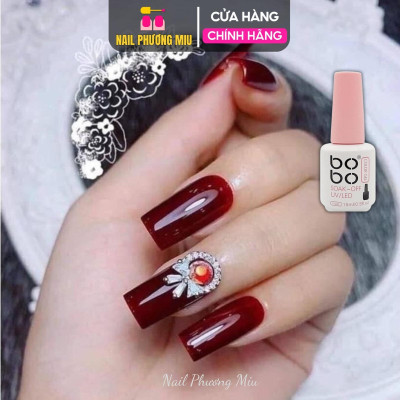 Sơn Thạch Đỏ Rượu Vang BOBO Số 28 Chai 15ml Làm Nail, Chất Sơn Gel Đặc Chuẩn Màu 2 Lớp, Bóng Mướt Sang Trọng