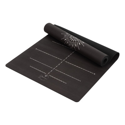 Thảm tập yoga chính hãng Yvonne, Pole Star Black (TẶNG KÈM 3 PHẦN QUÀ) dày 4mm bề mặt nhám, siêu bám, chống trơn trượt, ưa mồ hôi,