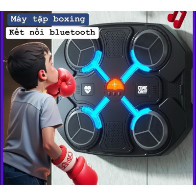 Máy Đấm Bốc Theo Nhạc, Máy Boxing Có Kết Nối Bluetooth, Đồ Chơi Vận Động Có Nhạc Vui Nhộn Cho Bé Tặng Kèm Găng Tay