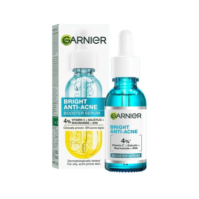 Dưỡng Chất Garnier Giảm Mụn Sáng Da Skin Naturals Bright Complete Anti-Acne Booster Serum30ml