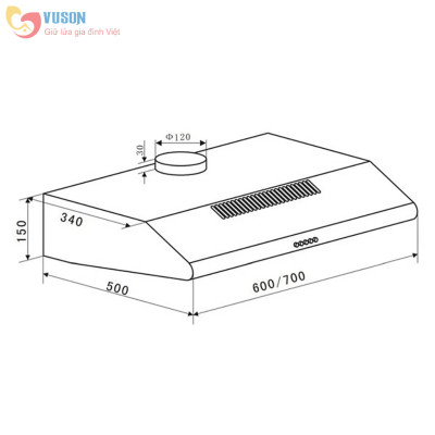 Máy Hút Mùi Eurosun 70K15E - Hàng chính hãng