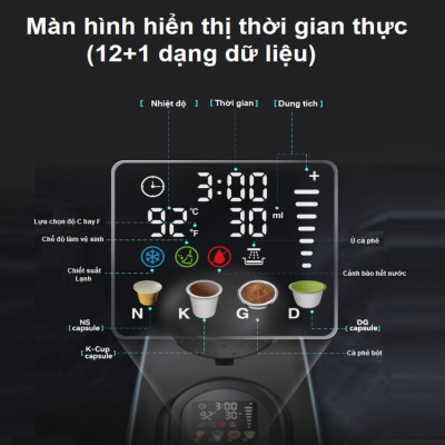 Máy pha cà phê 4 trong 1, Espresso, Viên Nén Nespresso, Nescafe Dolce, Kcup Thương hiệu Mỹ cao cấp HiBREW - H6 - HÀNG CHÍNH HÃNG