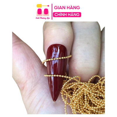 Dây Xích Bi Trang Trí Móng 2 Màu Vàng Bạc Bằng Kim Loại, Tạo Mẫu Móng Sành Điệu Và Nổi Bật Làm Nail Dễ Phối Đá Và Charm Nữ Women