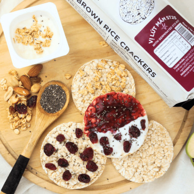 Bánh gạo lứt mầm ST25 GUfoods - Giàu chất xơ và GABA tự nhiên, Không chiên dầu, Không đường, Lành mạnh, Phù hợp Eat clean, Ăn vặt healthy, Thực dưỡng, Tập Gym, Thuần chay