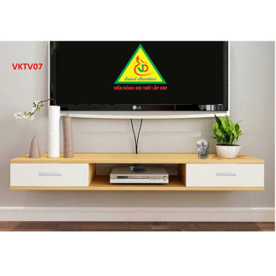 Kệ ti vi treo tường 2 ngăn kéo VKTV07 - Nội thất lắp ráp