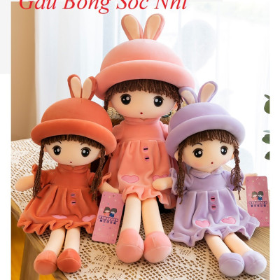Gấu bông Búp Bê Váy Nhung Tim Hàng Cao Cấp Quà Tặng Dễ Thương Cho Bé