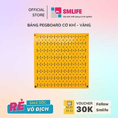 Bảng treo dụng cụ Pegboard vuông 40×40 – Vàng